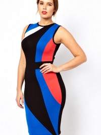 Pouzdrové šaty Bodycon Multicolor - Černá