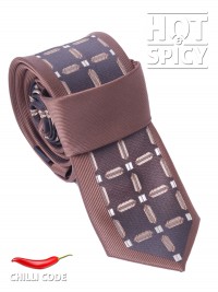 Úzká kravata slim - Hnědá Cross