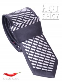 Úzká kravata slim - Černá White Dice