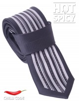 Úzká kravata slim - Černá Striped way